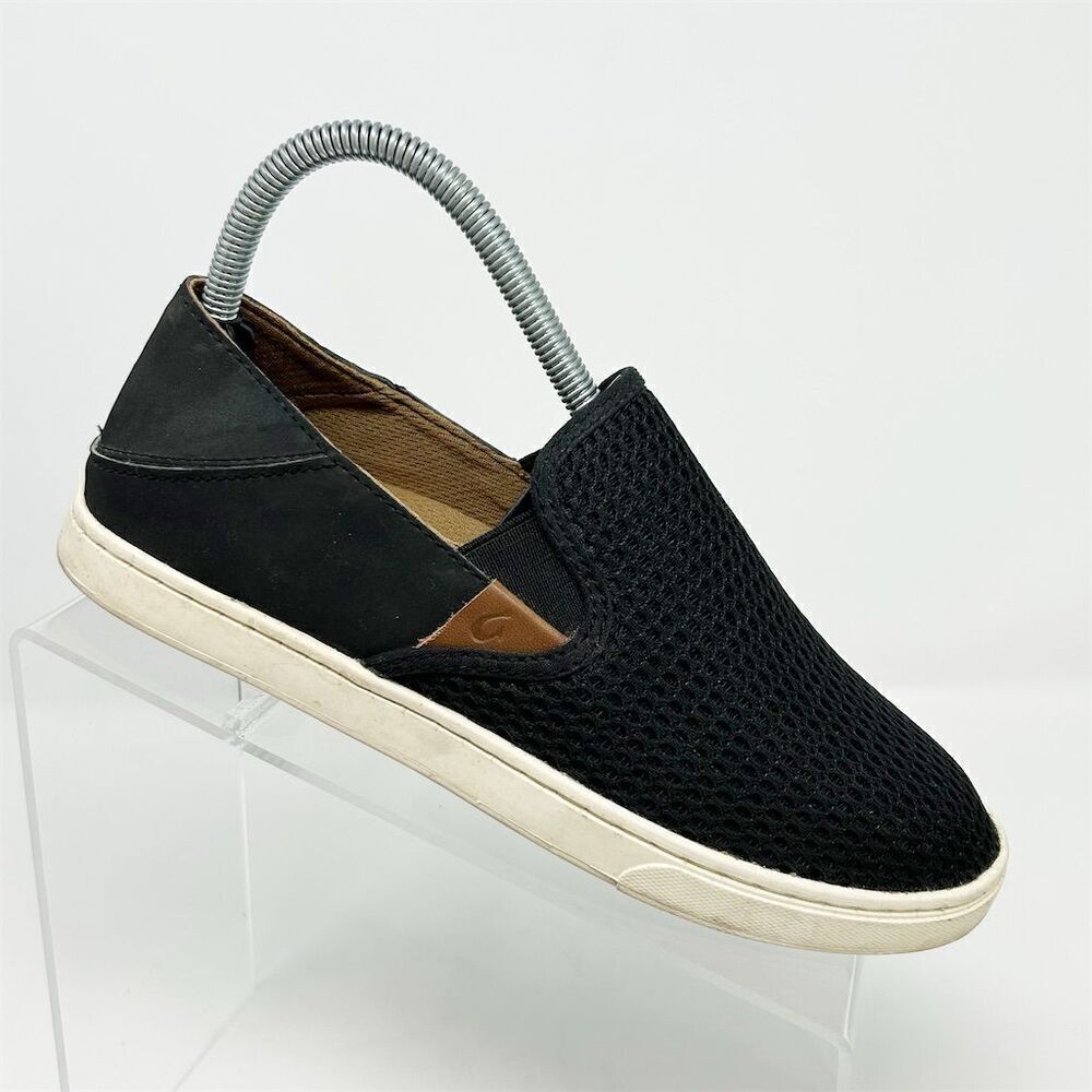 OluKai Pehuea Women's Black Slip-On Breathable Sneakers Size 7 Casual Shoes